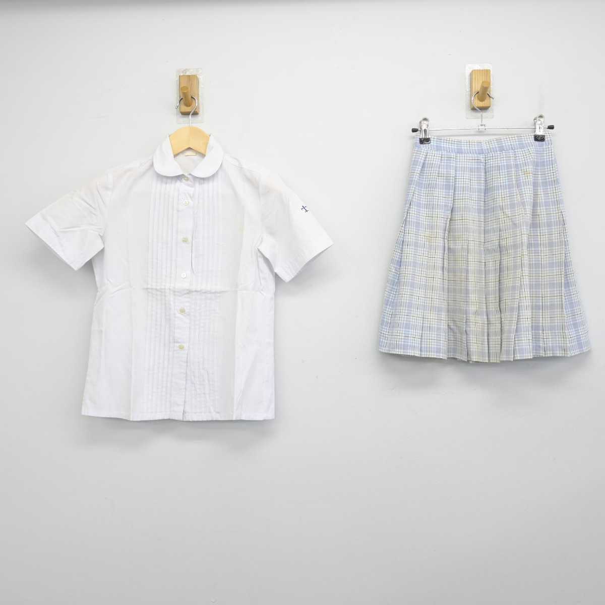 【中古】東京都 頌栄女子学院中学校 女子制服 2点 (シャツ・スカート) sf051608