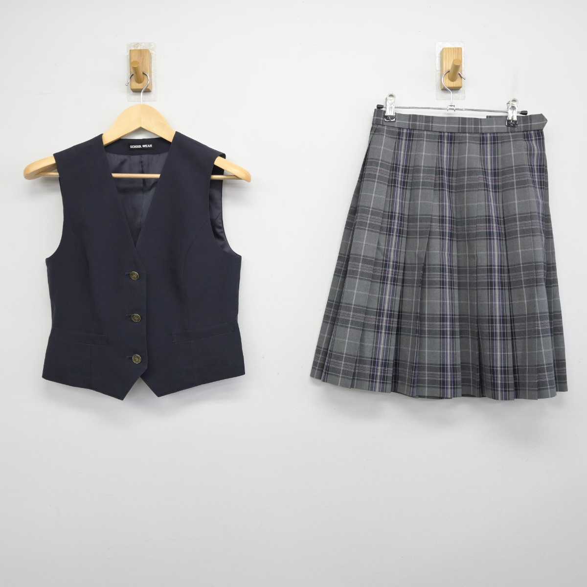 【中古】東京都 小平第二中学校 女子制服 2点 (ベスト・スカート) sf051629