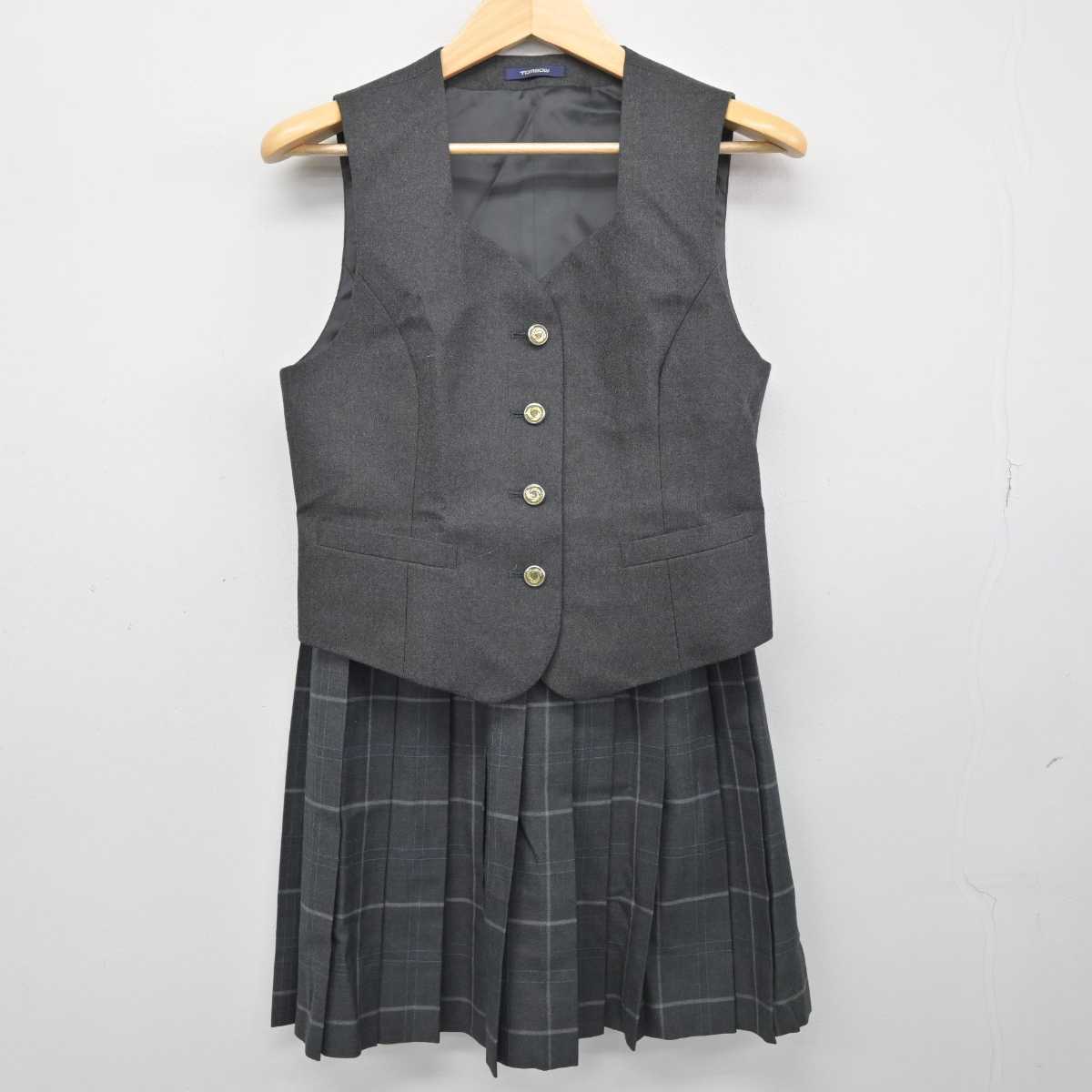 【中古】東京都 総合芸術高等学校 女子制服 3点 (ブレザー・ベスト・スカート) sf051635