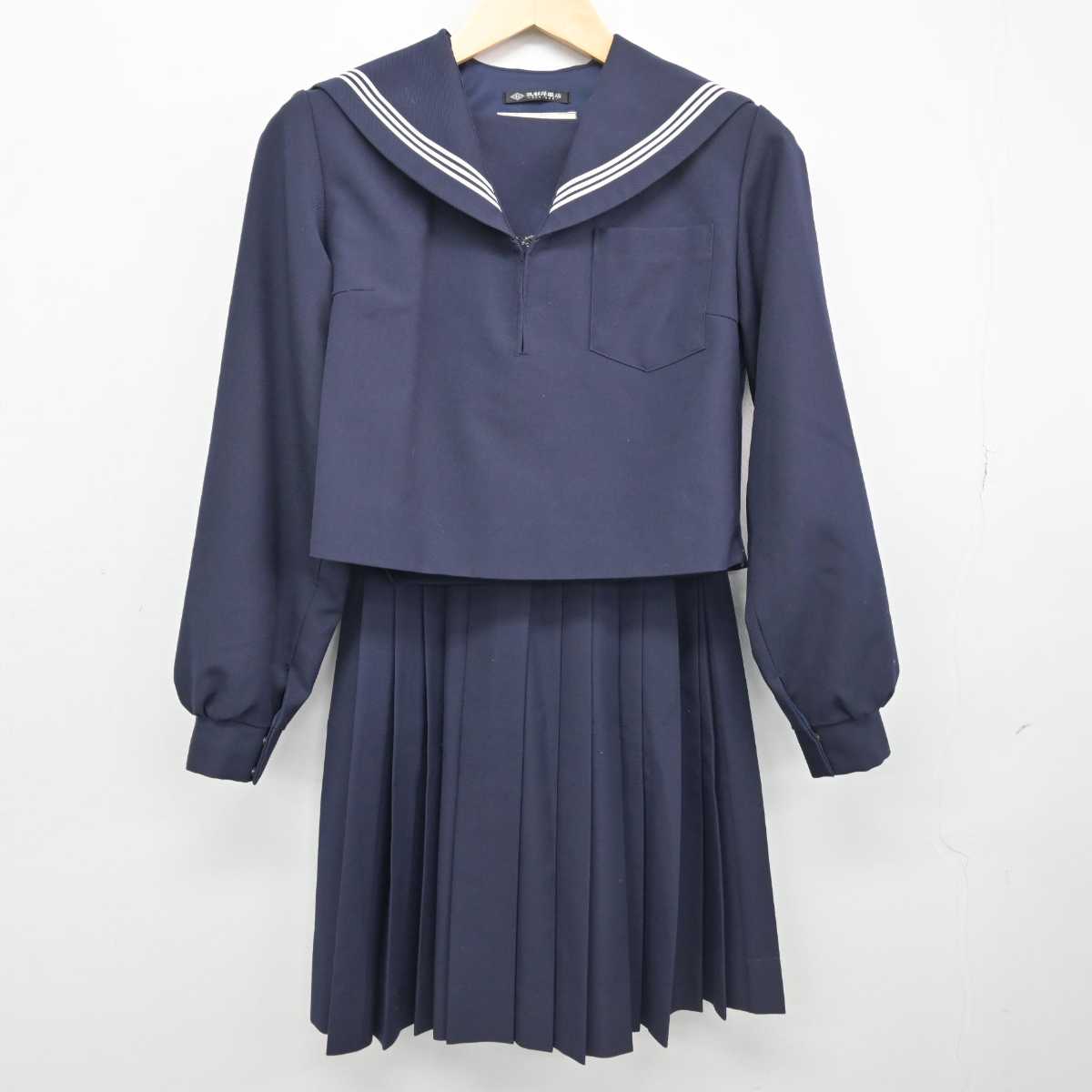 【中古】愛知県 碧南高等学校 女子制服 2点 (セーラー服・スカート) sf051655