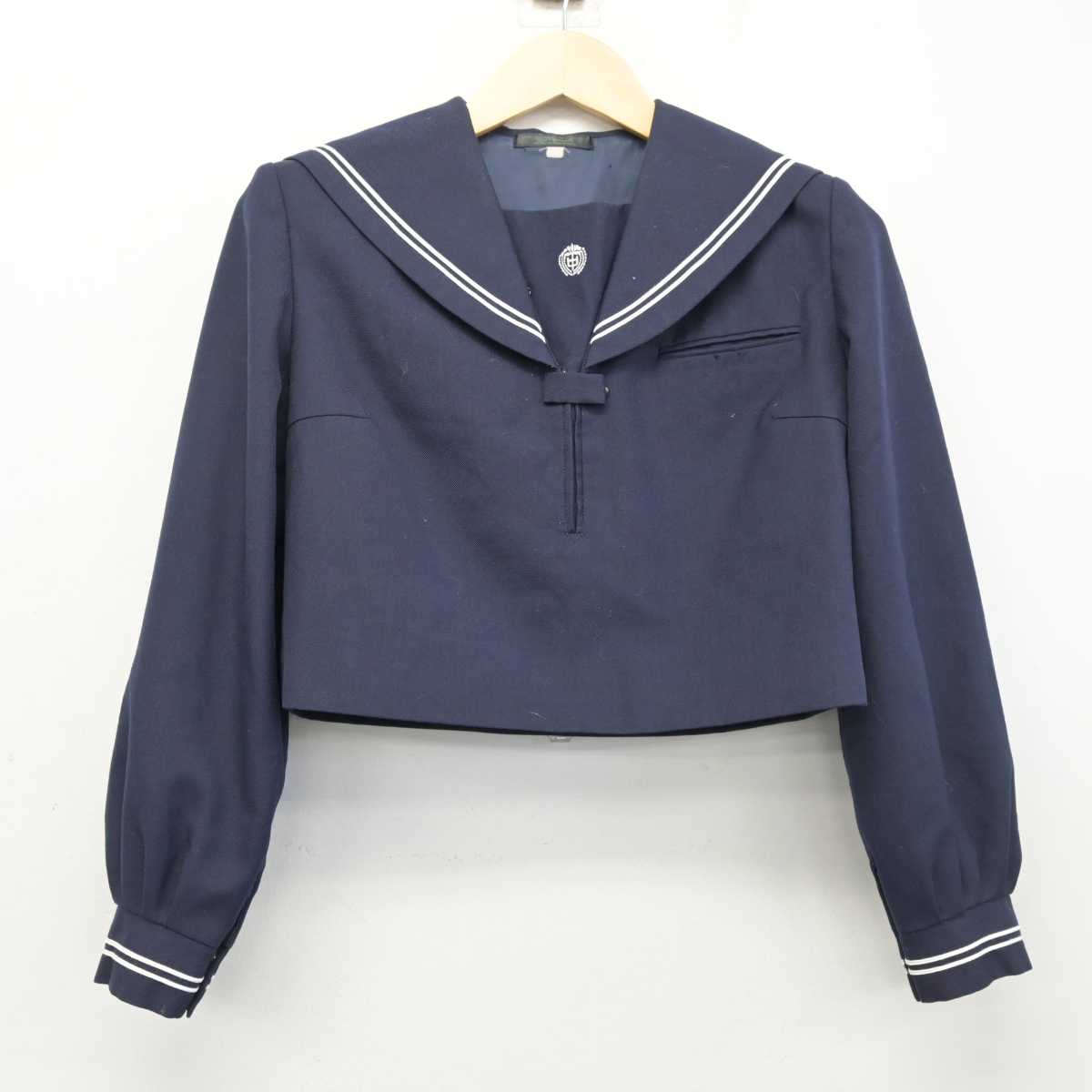 【中古】熊本県 天草市立本町中学校 女子制服 2点 (セーラー服・ジャンパースカート) sf051680