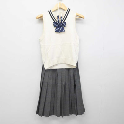 【中古】北海道 音更高等学校 女子制服 3点 (ニットベスト・スカート) sf051683