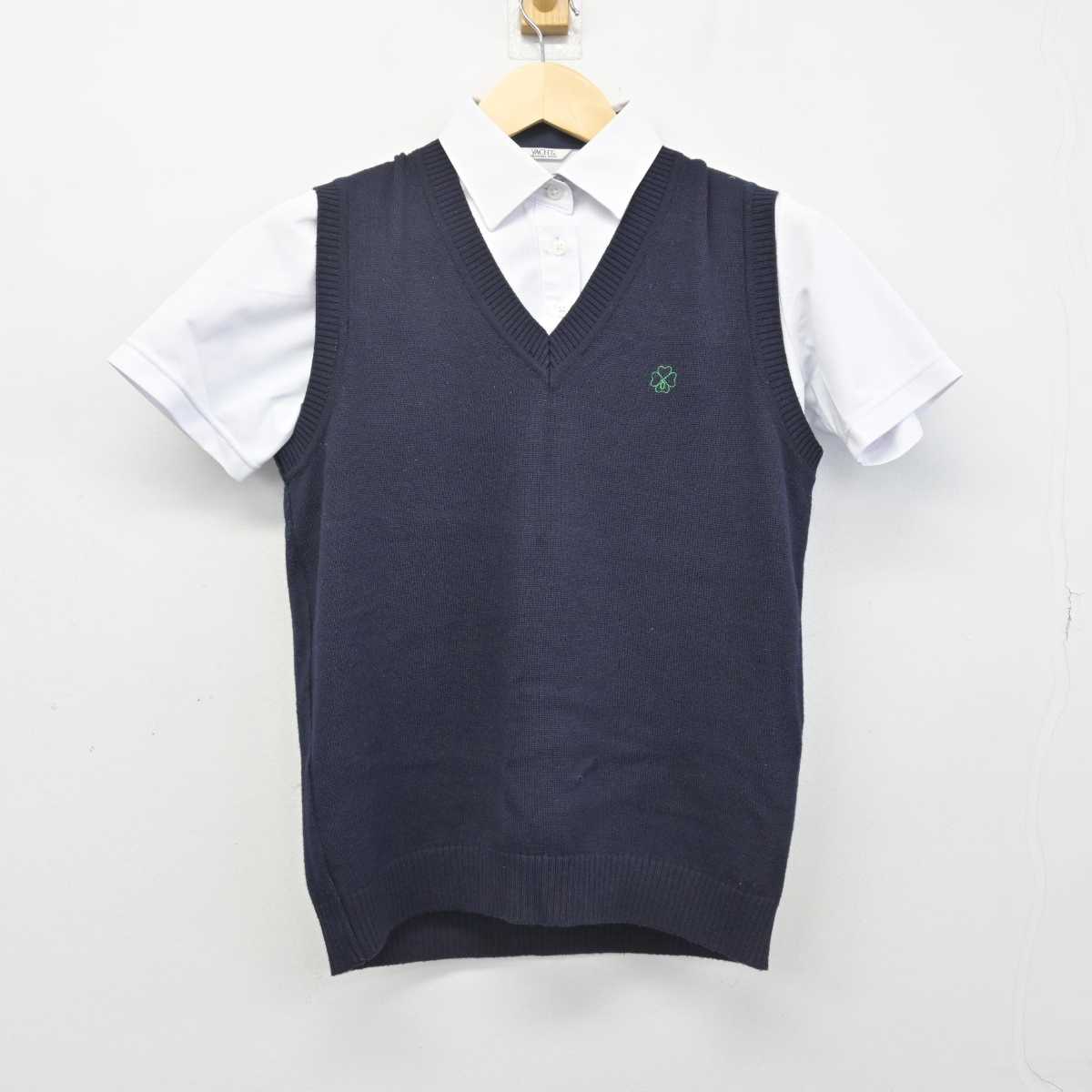 【中古】北海道 札幌第一高等学校 女子制服 3点 (ニットベスト・シャツ) sf051687