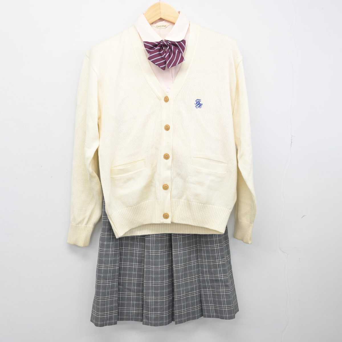 【中古】東京都 立川女子高等学校 女子制服 5点 (ブレザー・ニット・シャツ・スカート) sf051706