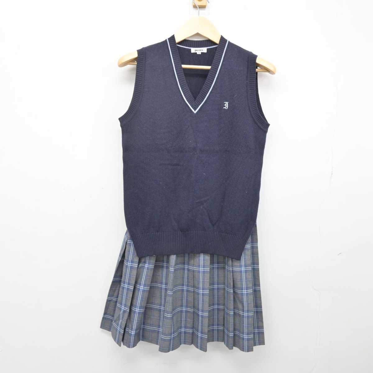 【中古】千葉県 入船中学校 女子制服 2点 (ニットベスト・スカート) sf051726