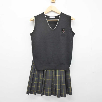 【中古】京都府 京都光華中学校・高等学校 女子制服 2点 (ニットベスト・スカート) sf051729