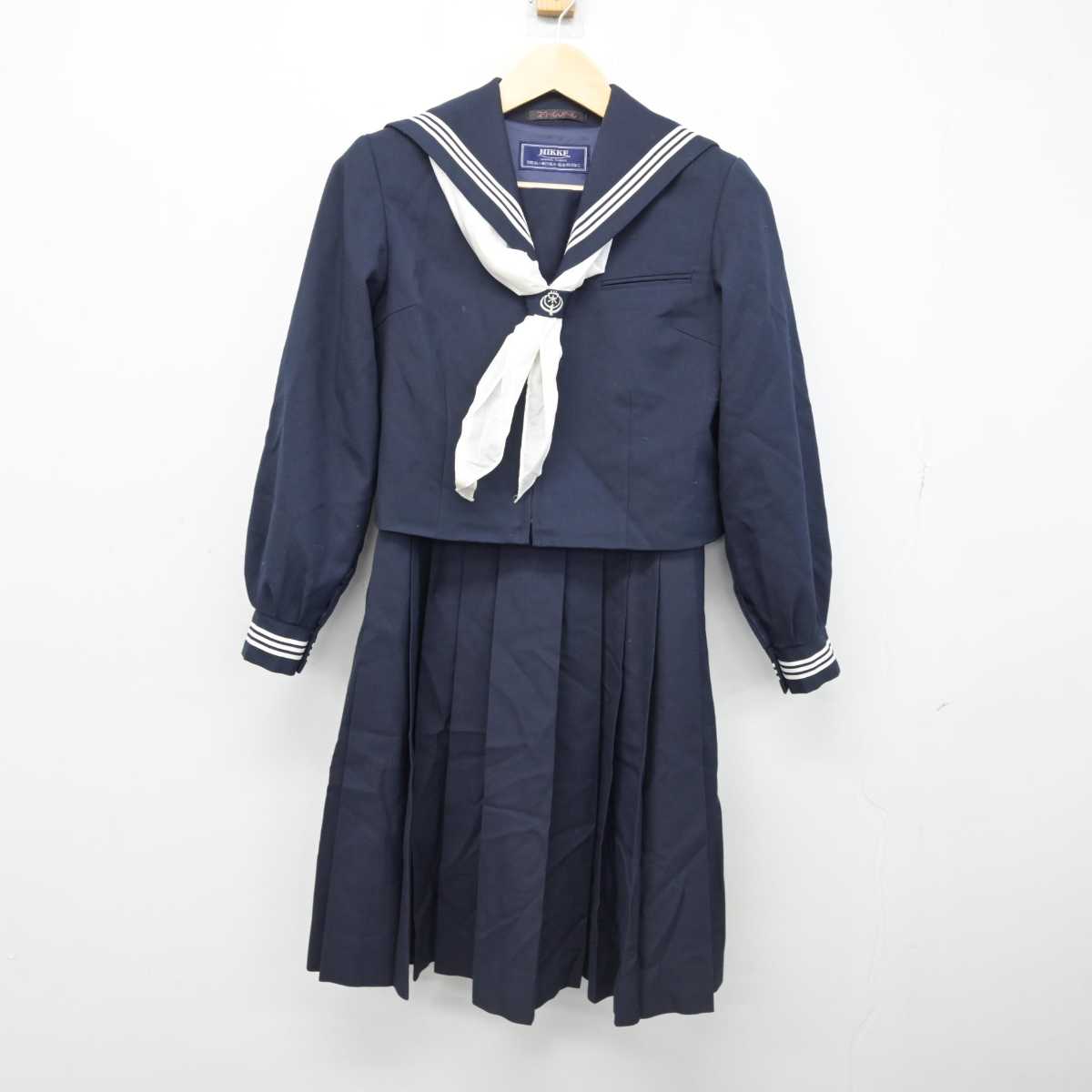 【中古】埼玉県 三郷市立栄中学校 女子制服 3点 (セーラー服・ジャンパースカート) sf051749