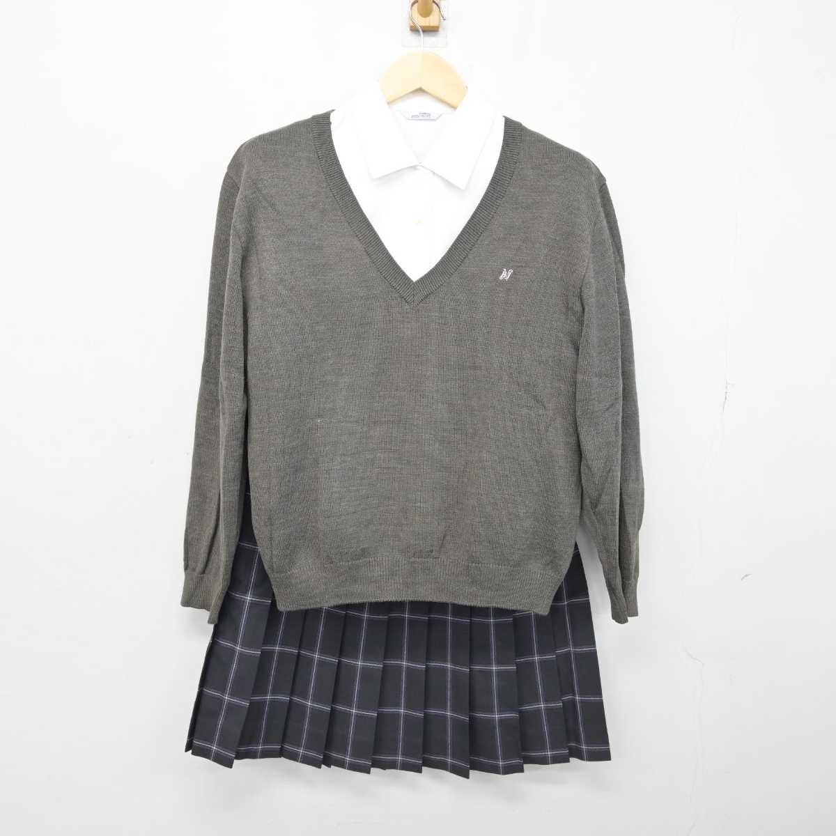 【中古】東京都 日本大学豊山女子中学校・高等学校 女子制服 3点 (ニット・シャツ・スカート) sf051755