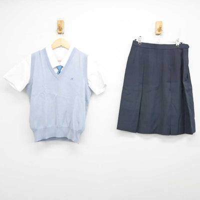 【中古】東京都 共立女子高等学校 女子制服 4点 (ニットベスト・シャツ・スカート) sf051770