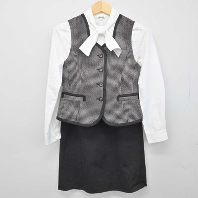 【中古】 事務服 女子制服 5点 (ブレザー・ベスト・シャツ・スカート) sf051790