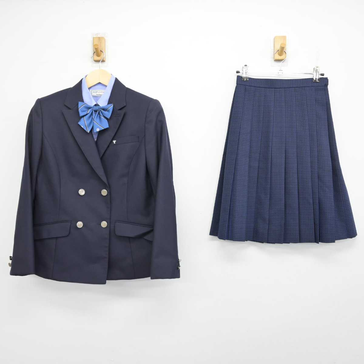 【中古】大阪府 東海大学付属大阪仰星高等学校 女子制服 4点 (ブレザー・シャツ・スカート) sf051806