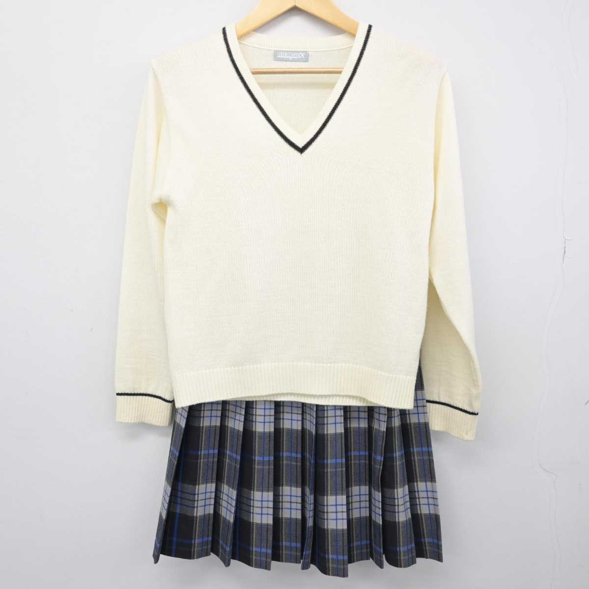 【中古】大阪府 東海大学付属大阪仰星高等学校 女子制服 2点 (ニット・スカート) sf051807