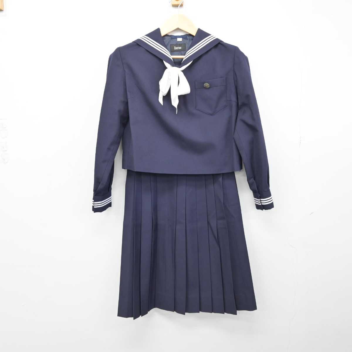 【中古】東京都 実践女子学園中学校 女子制服 4点 (セーラー服・スカート) sf051829