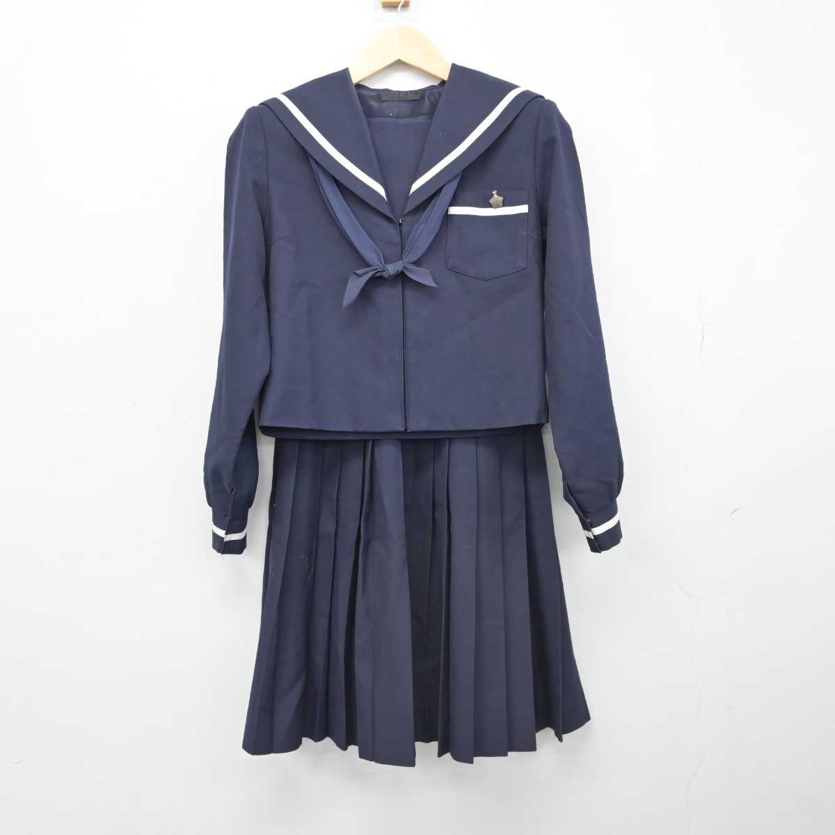 【中古】静岡県 磐田南高等学校 女子制服 4点 (セーラー服・スカート) sf051888