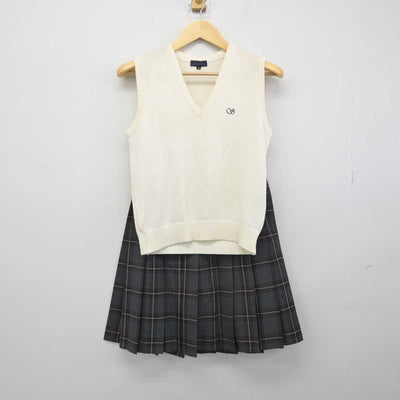 【中古】北海道 札幌新川高等学校 女子制服 2点 (ニットベスト・スカート) sf051896