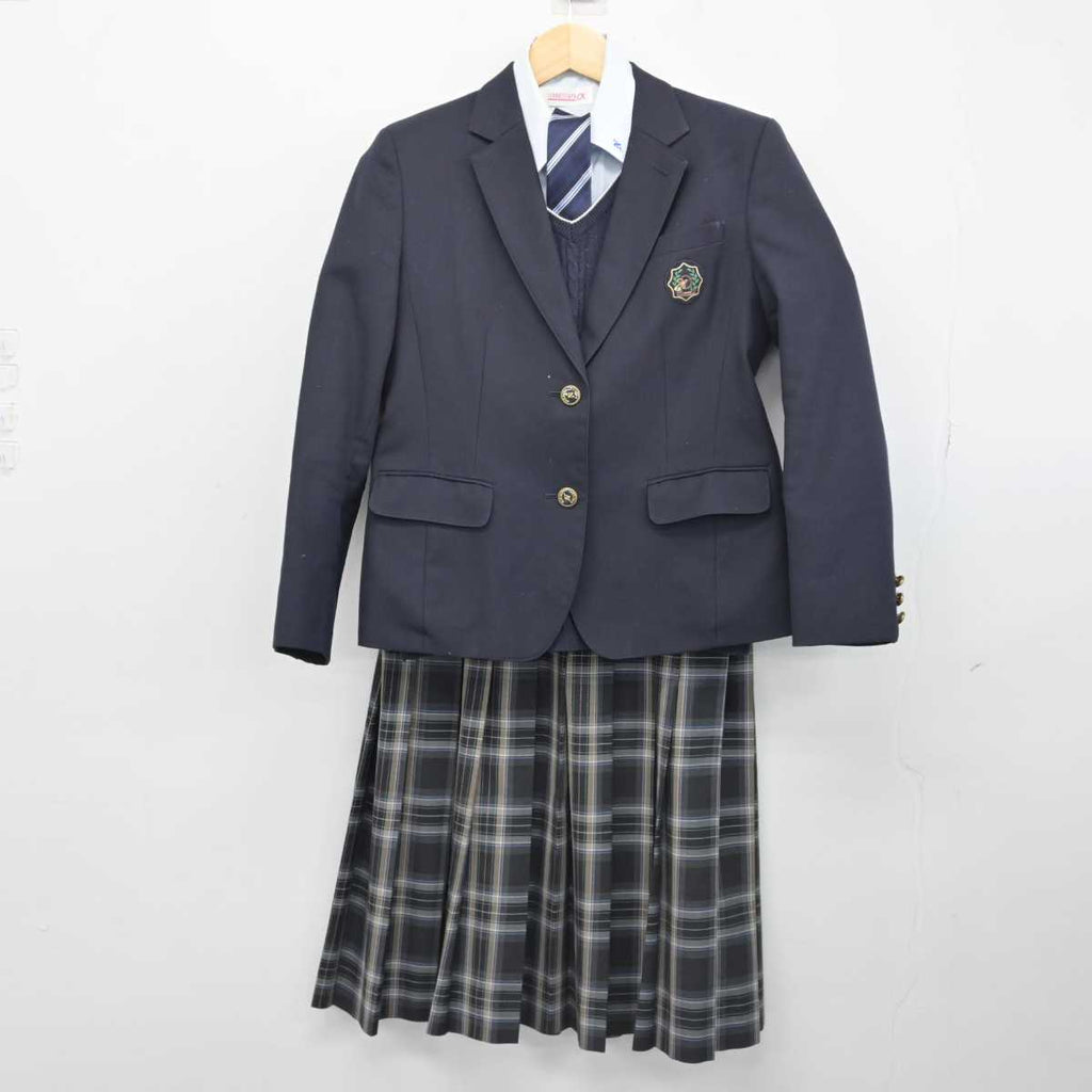 【中古】大阪府 浪速高等学校 女子制服 5点 (ブレザー・ニット