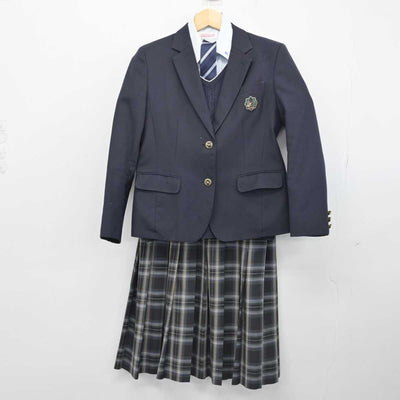 【中古】大阪府 浪速高等学校 女子制服 5点 (ブレザー・ニット・シャツ・スカート) sf051919