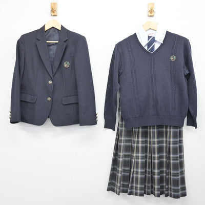 【中古】大阪府 浪速高等学校 女子制服 5点 (ブレザー・ニット・シャツ・スカート) sf051919