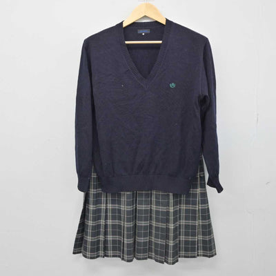 【中古】東京都 世田谷総合高等学校 女子制服 2点 (ニット・スカート) sf051954