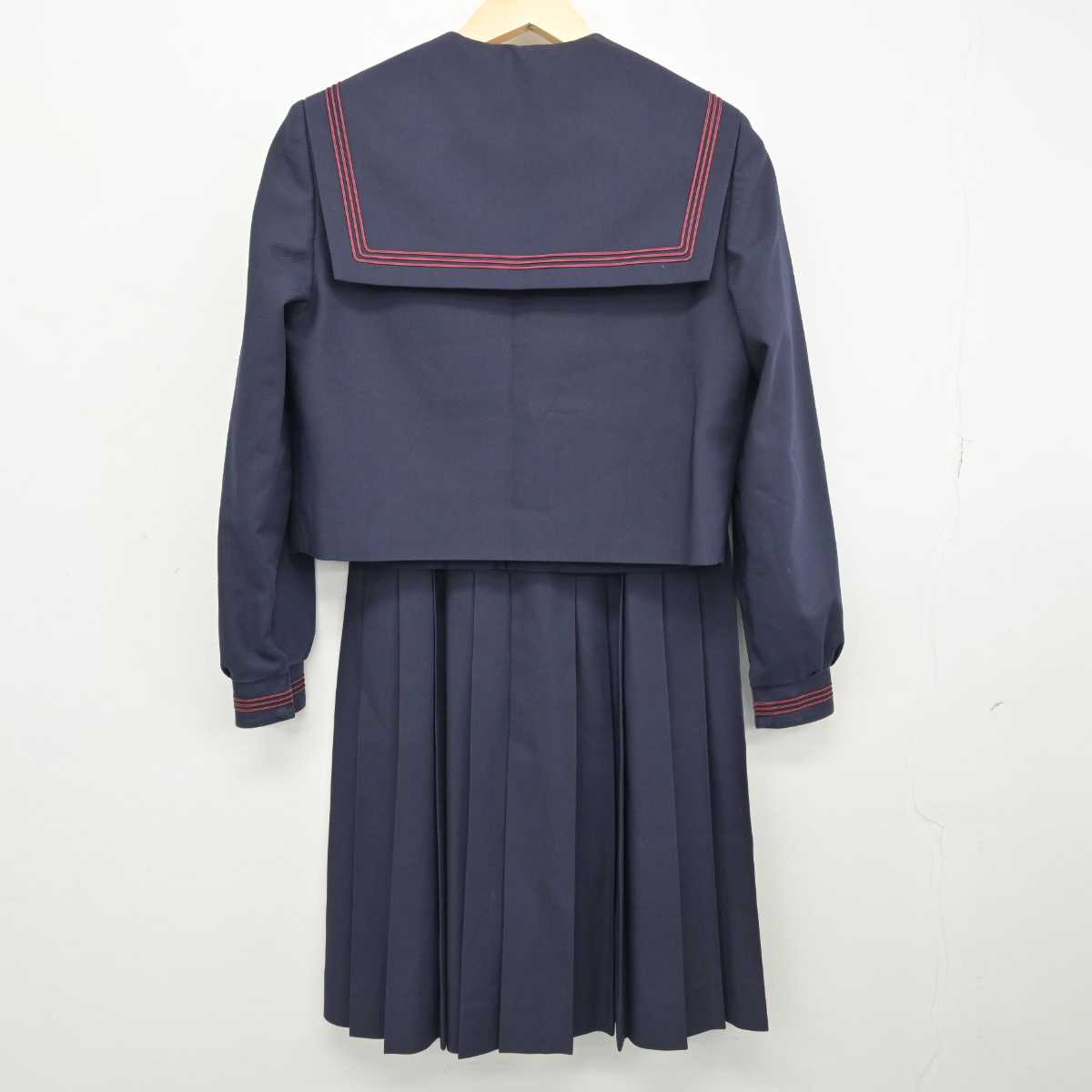 【中古】大阪府 堀江中学校 女子制服 3点 (セーラー服・スカート) sf051959