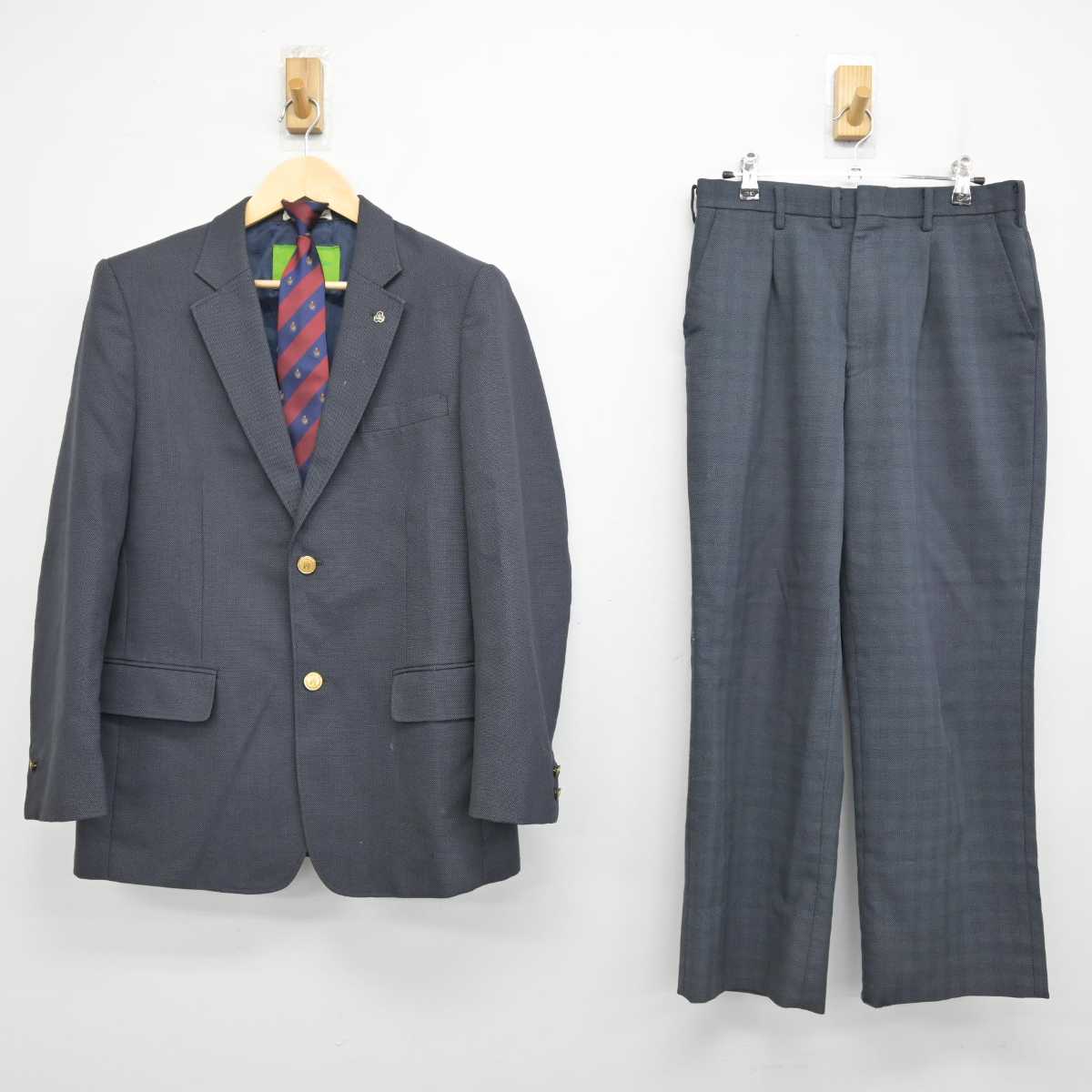 【中古】香川県 丸亀城西高等学校 男子制服 4点 (ブレザー・ズボン) sf051966