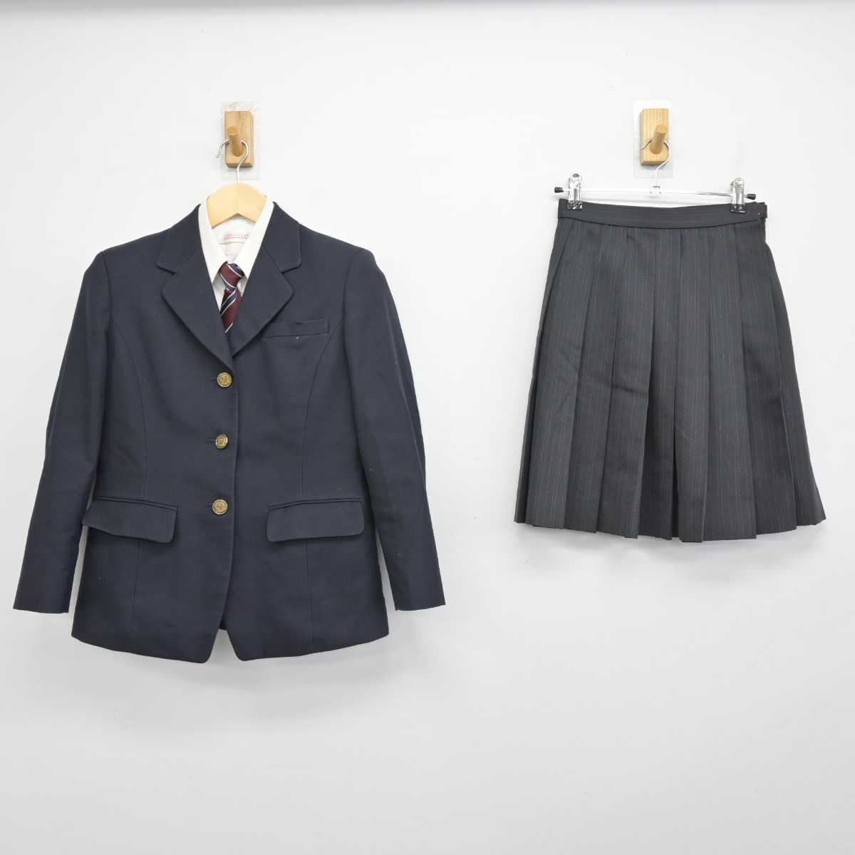 【中古】香川県 丸亀藤井高等学校 女子制服 4点 (ブレザー・シャツ・スカート) sf051967