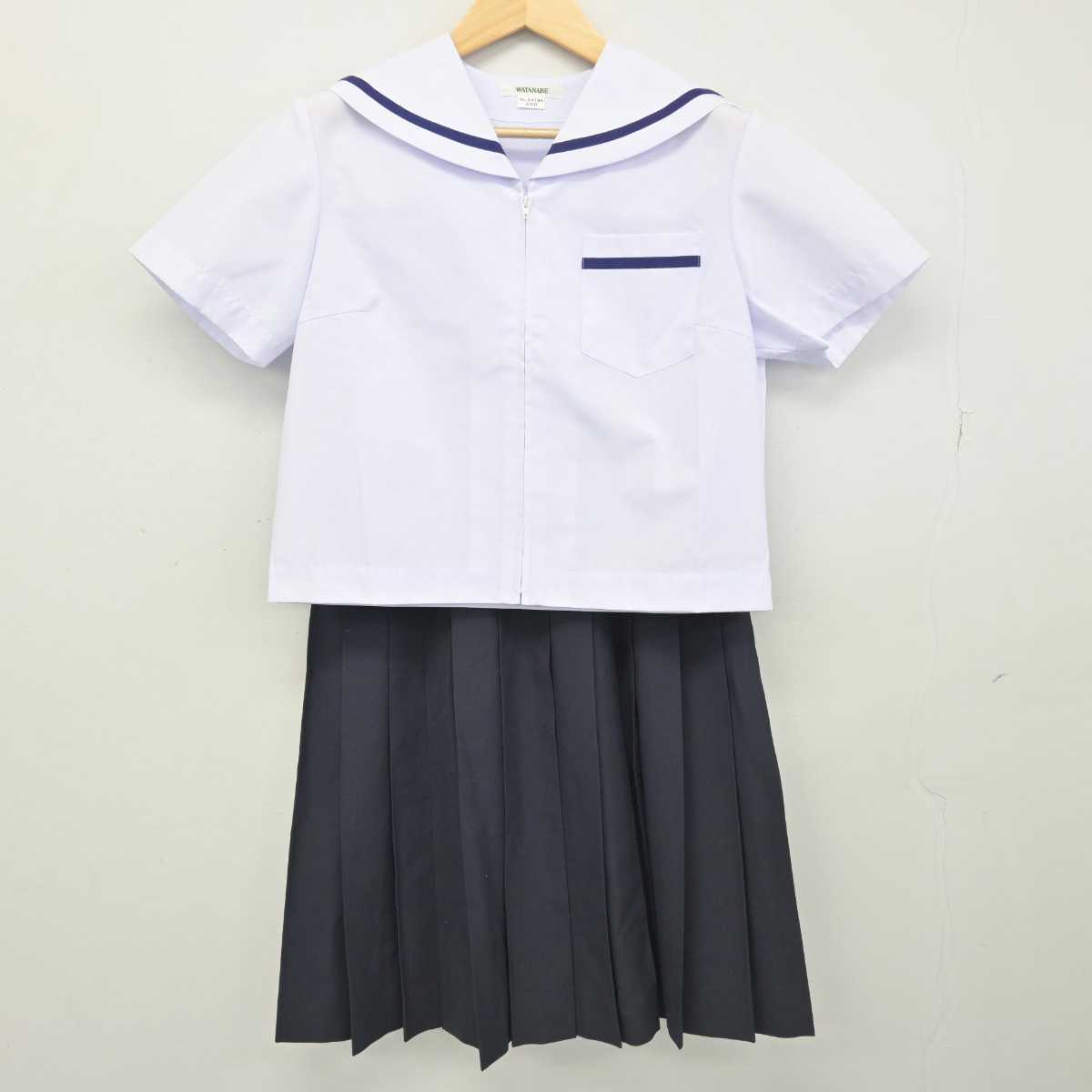 【中古】静岡県 浜松市立八幡中学校 女子制服 3点 (セーラー服・スカート) sf051997