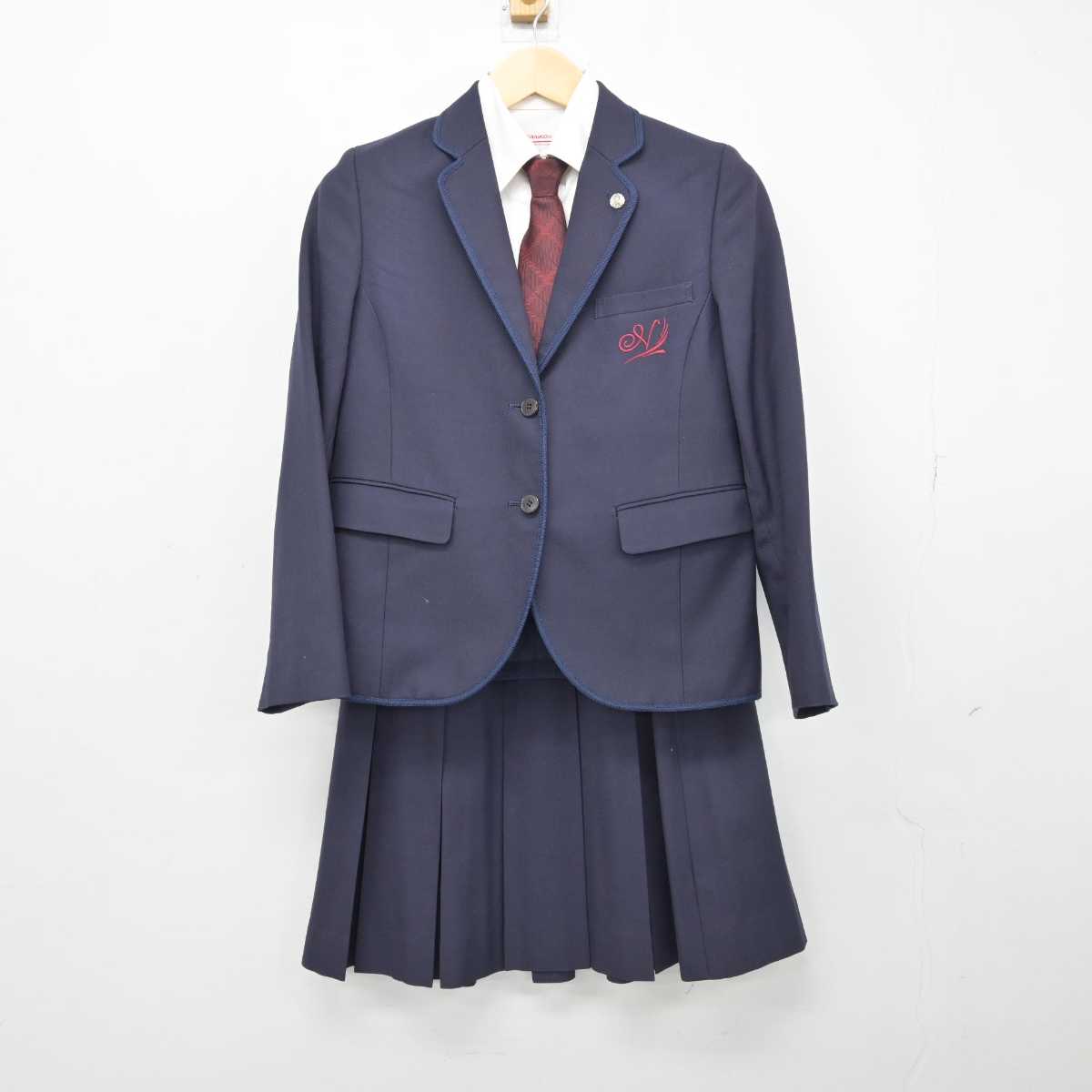 【中古】山梨県 甲府西高等学校 女子制服 5点 (ブレザー・シャツ・スカート) sf052043