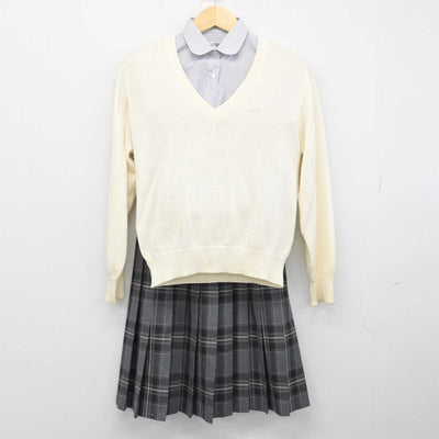 【中古】北海道 北海学園札幌高等学校 女子制服 3点 (ニット・シャツ・スカート) sf052054