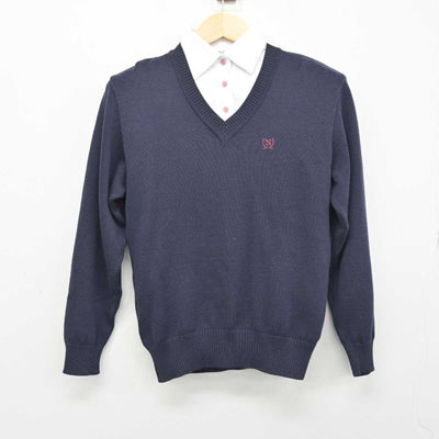 【中古】大阪府 縄手中学校 女子制服 2点 (ニット・シャツ) sf052075