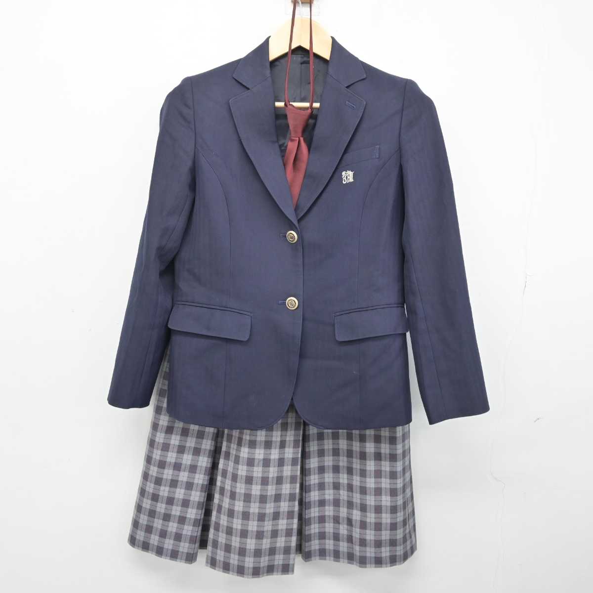 【中古】北海道 旭川農業高等学校 女子制服 4点 (ブレザー・ベスト・スカート) sf052098