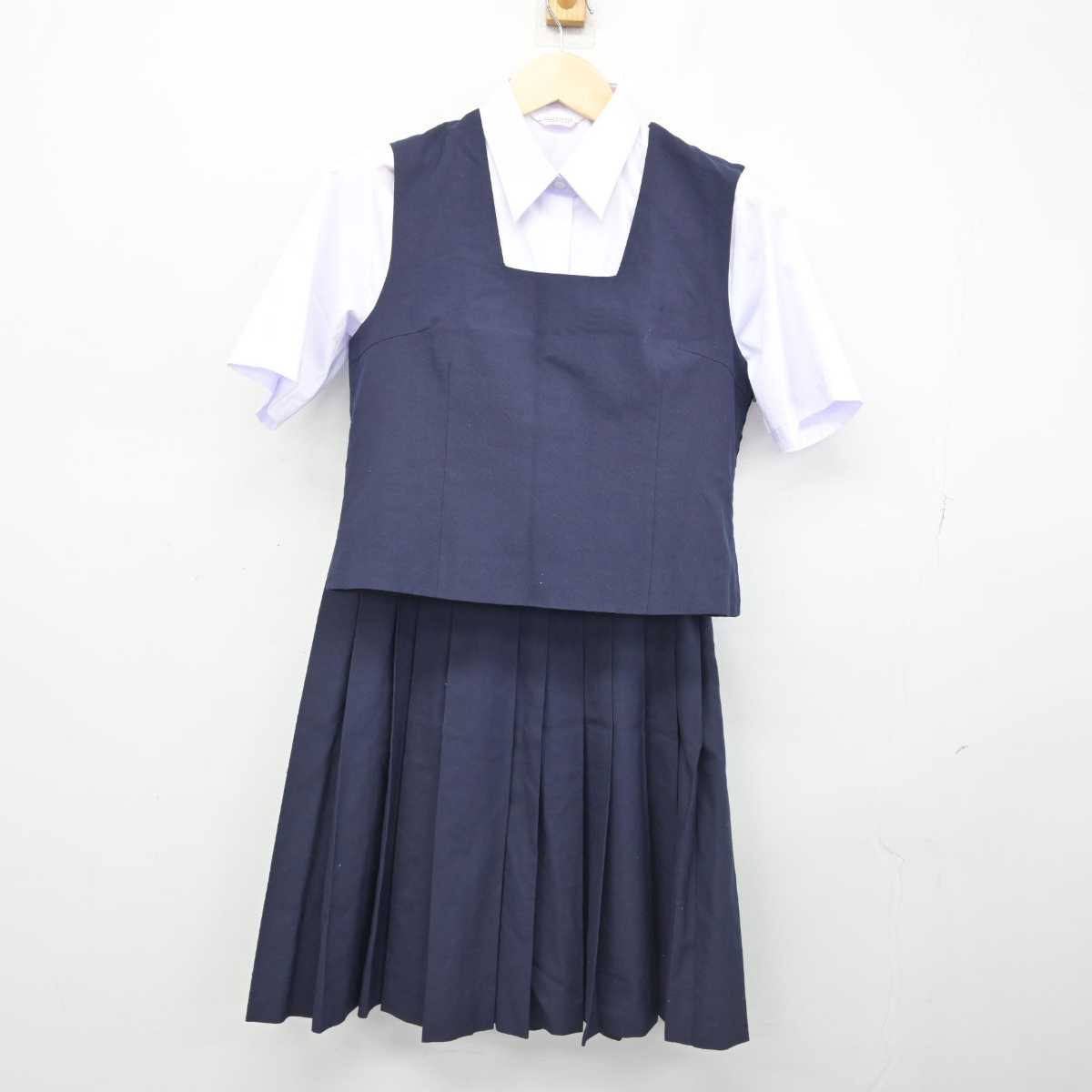 【中古】神奈川県 西中原中学校 女子制服 3点 (ベスト・シャツ・スカート) sf052117