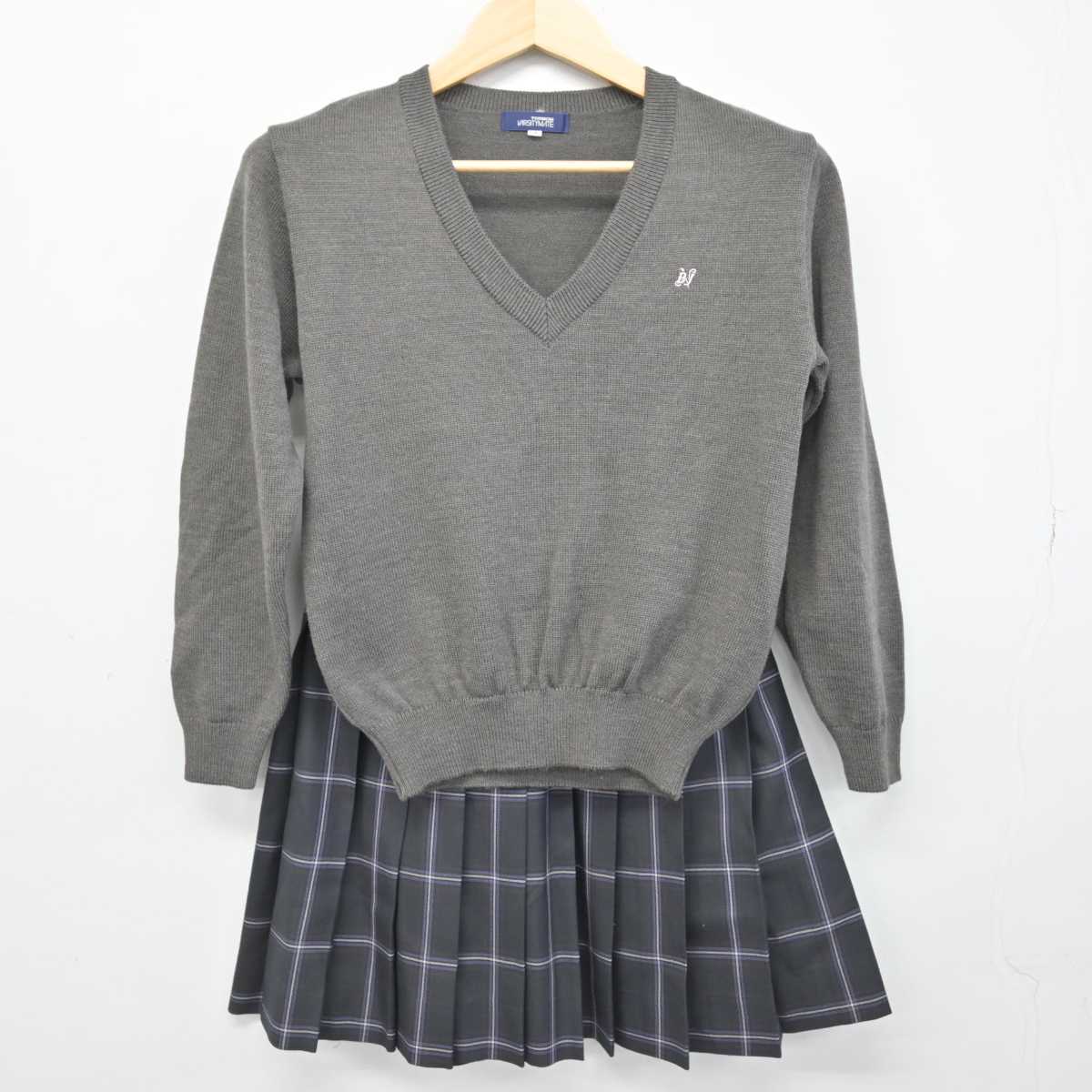 【中古】東京都 日本大学豊山女子高等学校 女子制服 2点 (ニット・スカート) sf052134