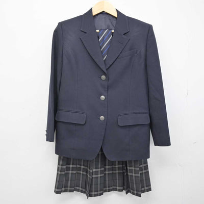 【中古】千葉県 野田中央高等学校 女子制服 4点 (ブレザー・ニット・スカート) sf052139