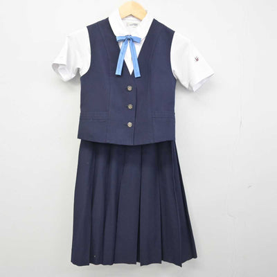 【中古】愛知県 名古屋南高等学校 女子制服 4点 (シャツ・ベスト・スカート) sf052162