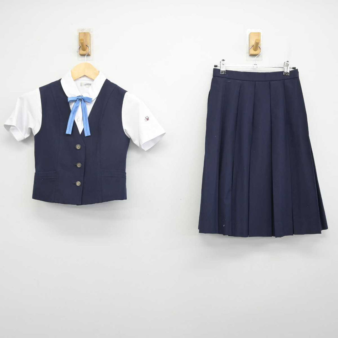 【中古】愛知県 名古屋南高等学校 女子制服 4点 (シャツ・ベスト・スカート) sf052162