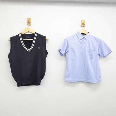 【中古】北海道 北広島高等学校 女子制服 2点 (ニットベスト・シャツ) sf052192