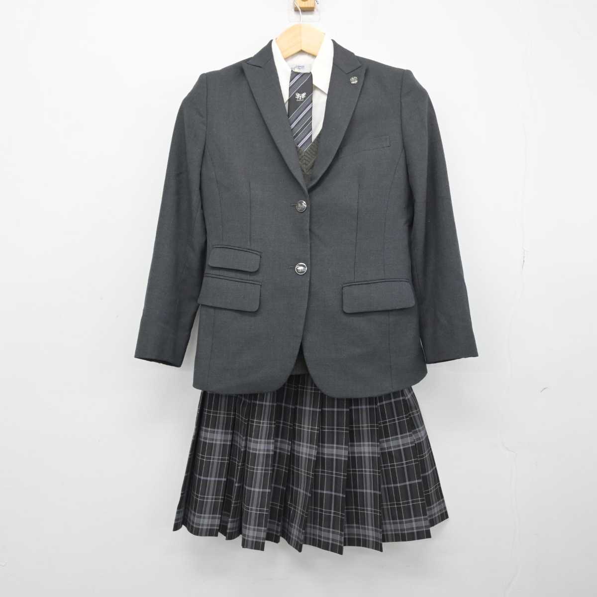 【中古】宮城県 東北高等学校 女子制服 5点 (ブレザー・ニット・シャツ・スカート) sf052202