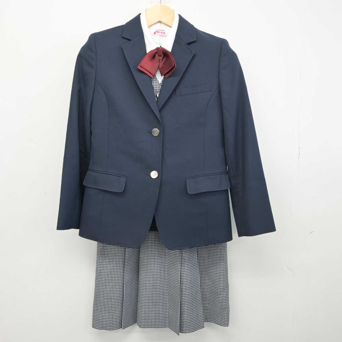 【中古】北海道 厚別中学校 女子制服 5点 (ブレザー・ベスト・シャツ・スカート) sf052276