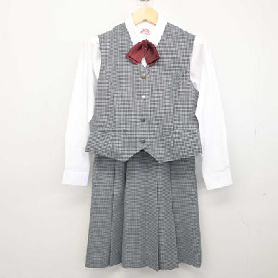 【中古】北海道 厚別中学校 女子制服 5点 (ブレザー・ベスト・シャツ・スカート) sf052276