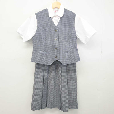 【中古】北海道 厚別中学校 女子制服 3点 (ベスト・シャツ・スカート) sf052277