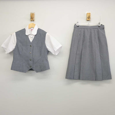 【中古】北海道 厚別中学校 女子制服 3点 (ベスト・シャツ・スカート) sf052277