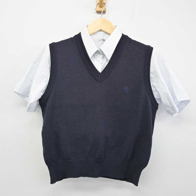 【中古】広島県 福山商業高等学校 女子制服 3点 (ニットベスト・シャツ・シャツ) sf052294