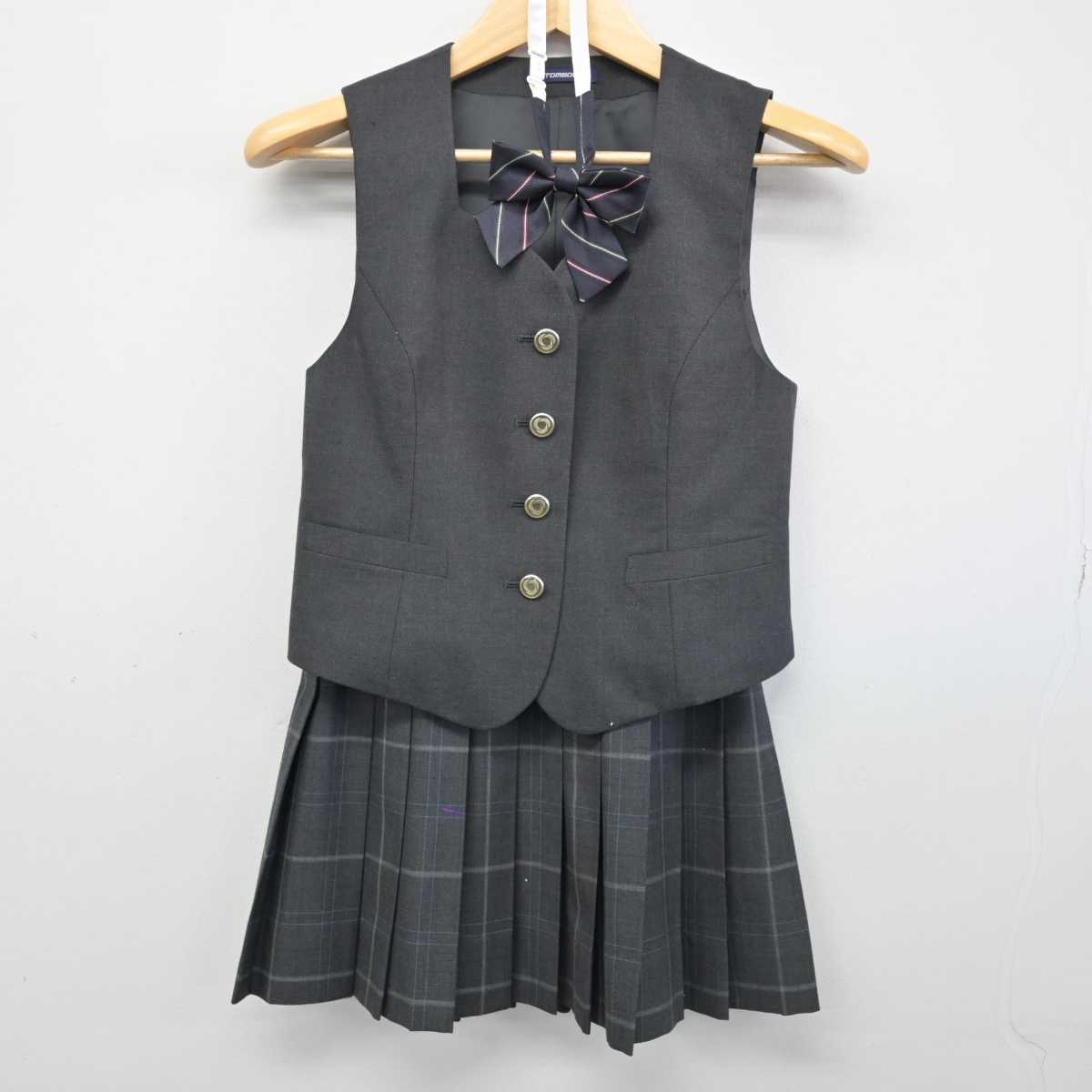 【中古】東京都 総合芸術高等学校 女子制服 3点 (ベスト・スカート) sf052309