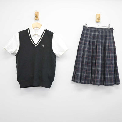 【中古】大阪府 守口東高等学校 女子制服 3点 (シャツ・ニットベスト・スカート) sf052345