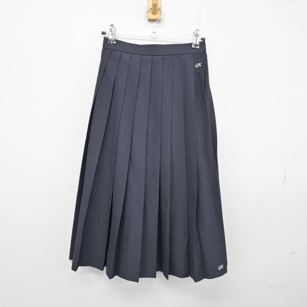 【中古】大分県 大分東高等学校 女子制服 2点 (シャツ・スカート) sf052373