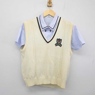 【中古】千葉県 千葉黎明高等学校 女子制服 2点 (ニットベスト・シャツ) sf052395