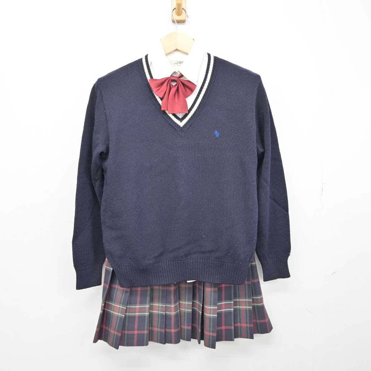 【中古】北海道 札幌大谷中学校・高等学校 女子制服 5点 (ブレザー・ニット・シャツ・スカート) sf052419