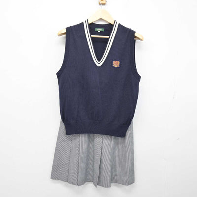 【中古】秋田県 大曲高等学校 女子制服 2点 (ニットベスト・スカート) sf052430