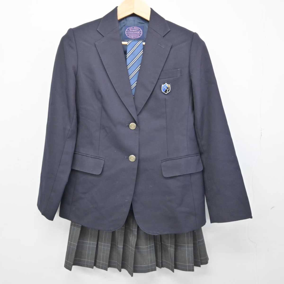 【中古】東京都 東大和高等学校 女子制服 4点 (ブレザー・スカート・スカート) sf052448